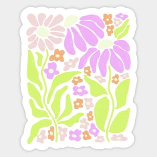 Retro Matisse Inspired Flowers Sticker